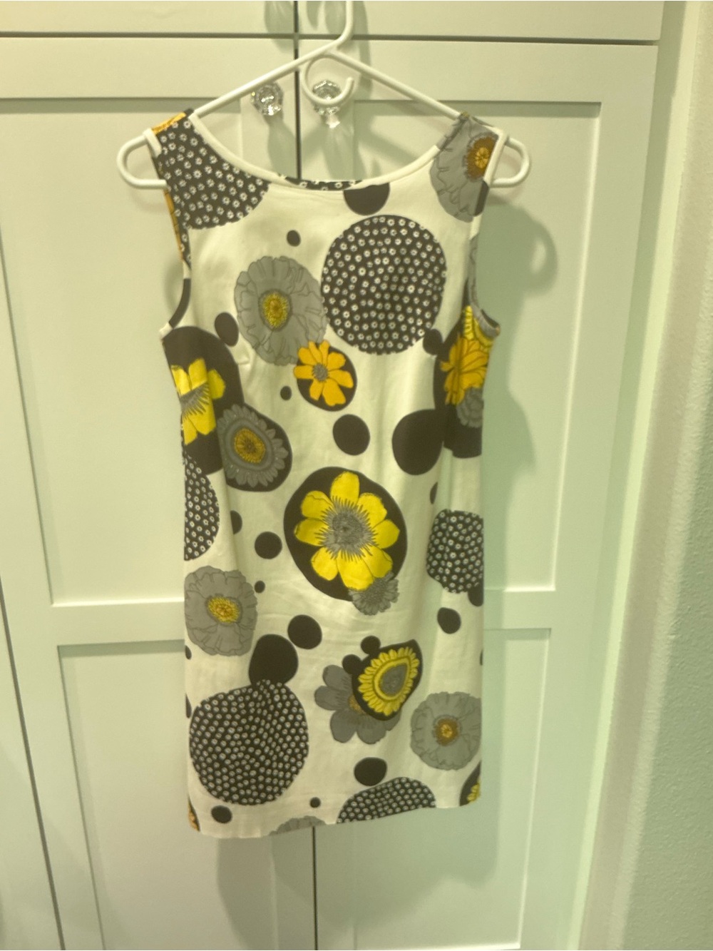 Trina Turk White, Yellow & Gray Floral Shift Dress